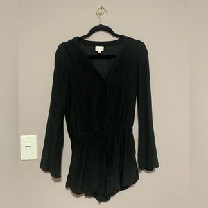 Black long sleeve romper by Parker